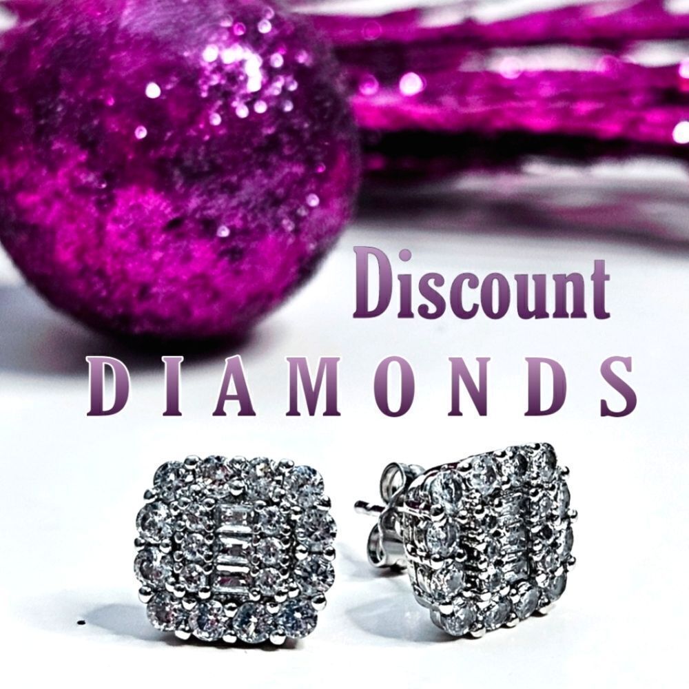 Stunning Clear White Moissanite Stud Earrings on 925  Silver